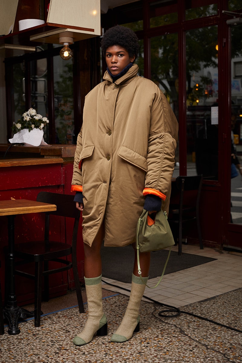 maison margiela avant premiere fall winter 2022 khaki puffer
