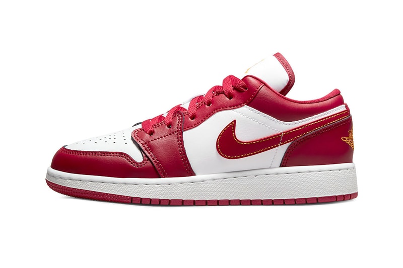 Nike Air Jordan 1 Low Sneakers Kids Cardinal Red Side Shot
