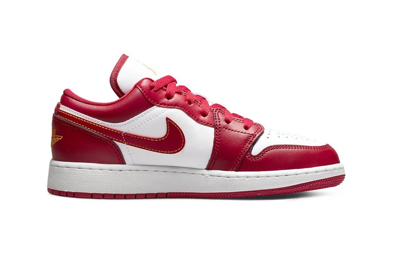 Nike Air Jordan 1 Low Sneakers Kids Cardinal Side Shot Right