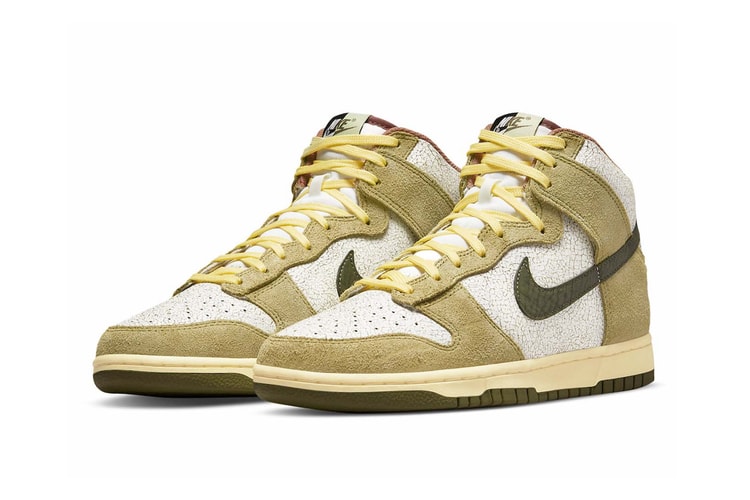 Crackled Leather Covers the Nike Dunk High "Re-Raw"