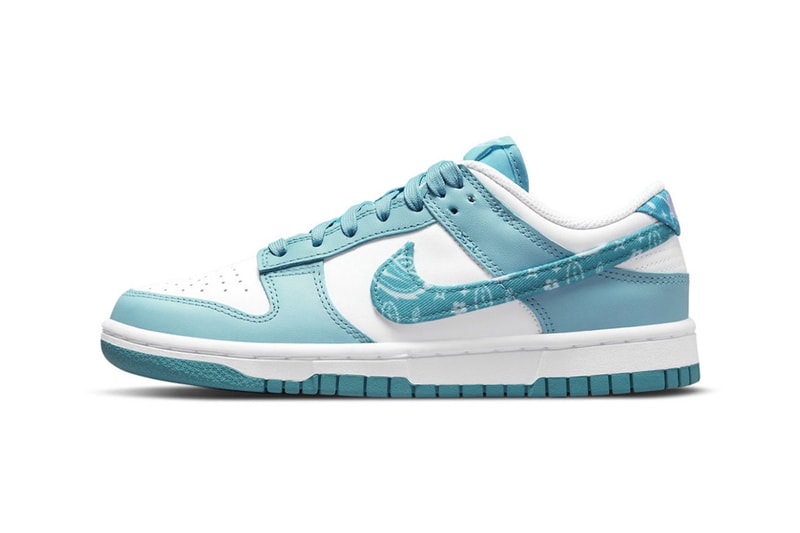 Nike Dunk Low Blue White Paisley Sneakers Footwear Shoes Kicks Lateral