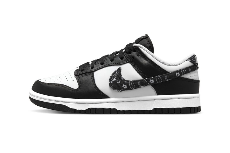 Nike Dunk Low Black White Paisley Sneakers Footwear Shoes Kicks Lateral