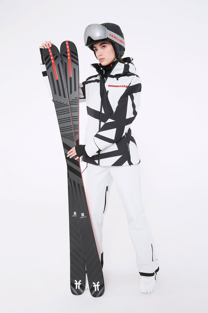 prada aspenx skiwear collaboration outerwear jackets sustainable goggles pants