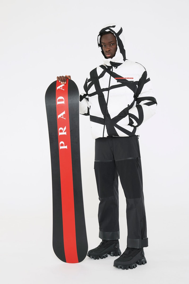 prada aspenx skiwear collaboration outerwear jackets sustainable pants