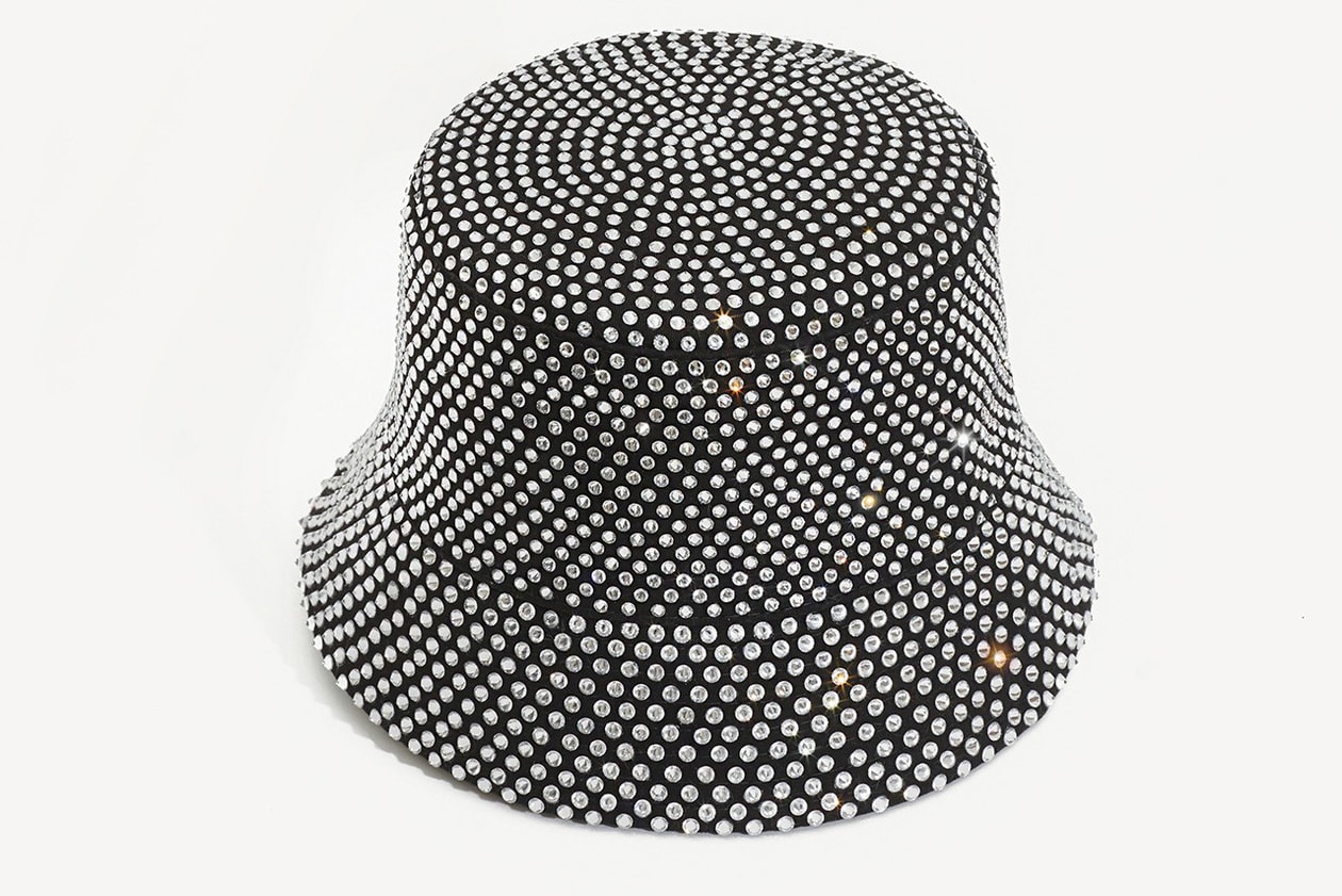 Ruslan Baginsky sparkly crystal embellished cowboy bucket hat baker boy cap beret balaclava headband