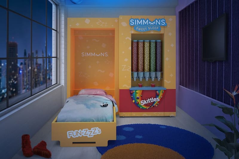 Sweet Dreams With Skittles and Simmons' Candy Dispensing Bed