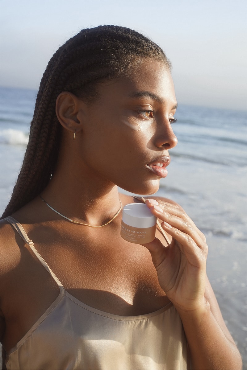 Summer Fridays Eye Cream Vitamin C Peptide Skincare Eyebags Model Portrait 2