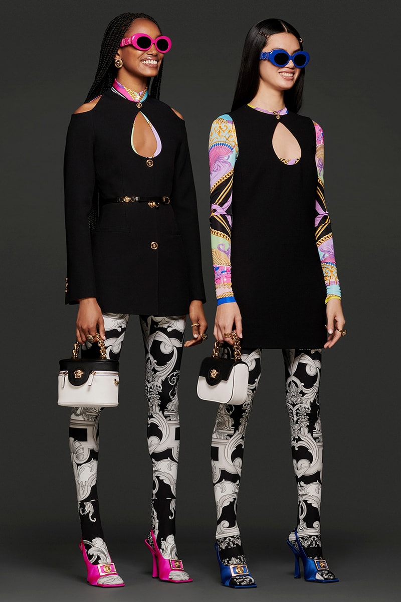 versace womens pre fall 2022 long sleeve key hole dress
