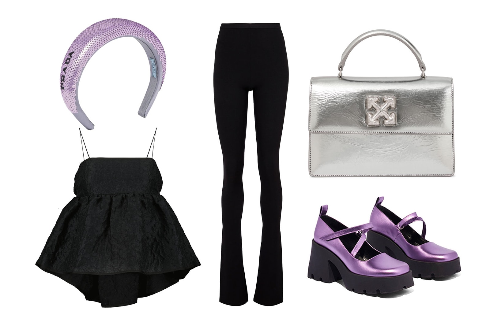 Very Peri Purple Pantone 2022 Color Outfit Ideas Prada Headband Heaven Marc Jacobs Off-White Bag