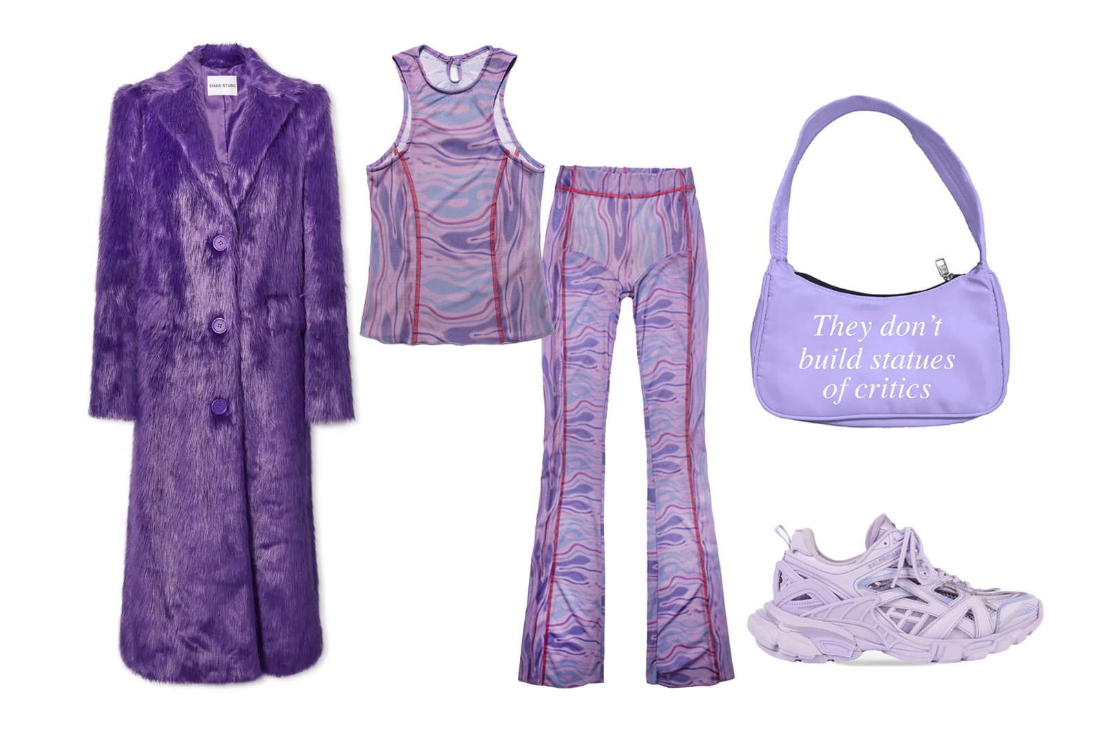 Very Peri Purple Pantone 2022 Color Outfit Ideas STAND Studio Balenciaga Praying