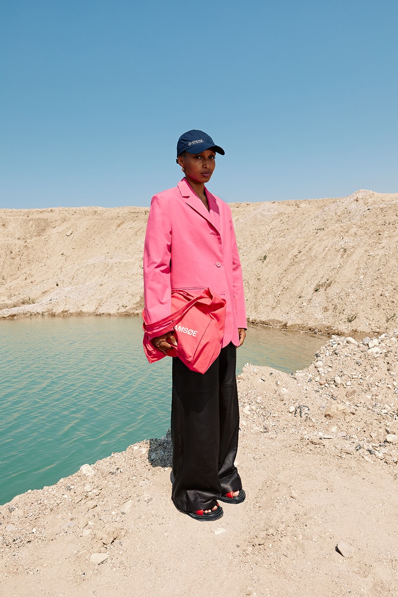 Samsøe & Samsøe pink blazer black trousers