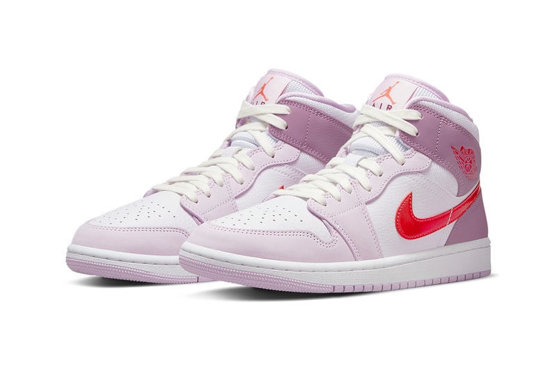 nike air jordan 1 aj1 mid valentines day womens sneakers red pink purple white sneakers footwear shoes