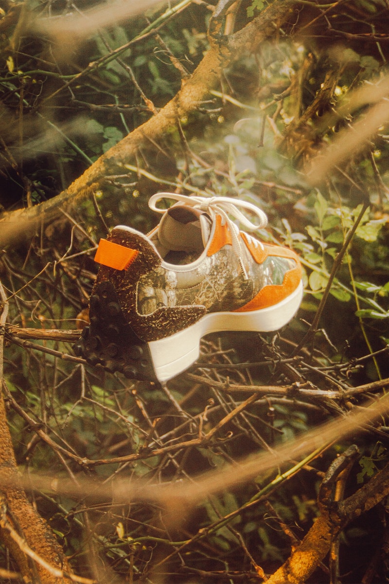 atmos x New Balance 327 "Realtree" Official Look Camo Orange Brown Heel View
