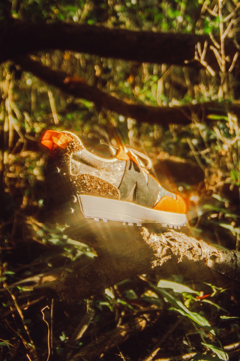 atmos x New Balance 327 "Realtree" Official Look Camo Orange Brown Posterior View
