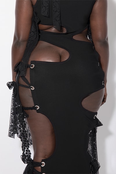 AVAVAV Fall/Winter 2022 Neo-Nude Collection Shibari Inspired Piece Rear View