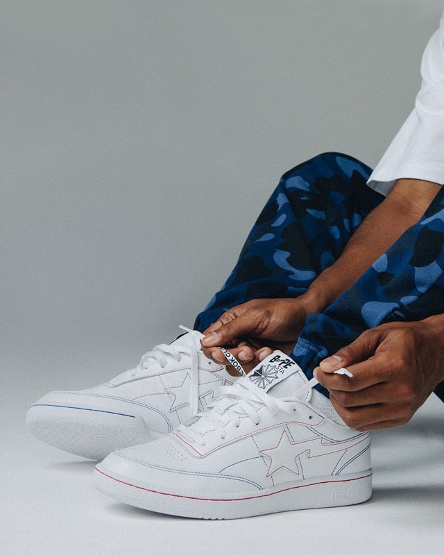 BAPE Reebok Club C 85 Collaboration On Foot