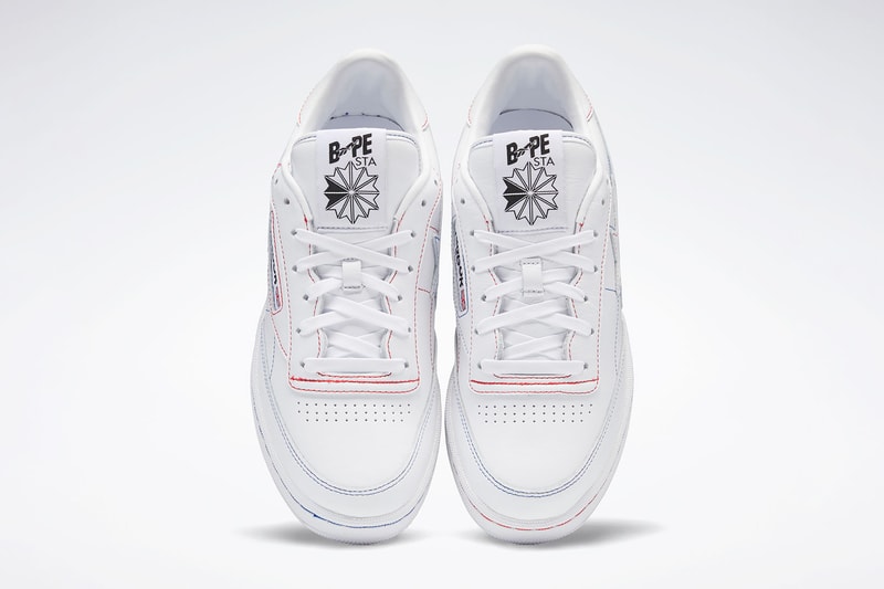 BAPE Reebok Club C 85 Upper Shoelaces TOngue