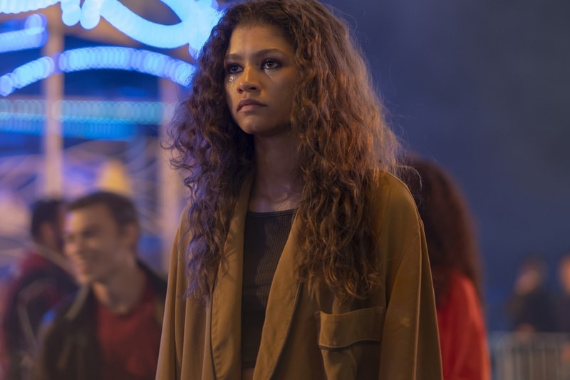 zendaya rue character euphoria season 2 makeup glam beauty rhinestones 