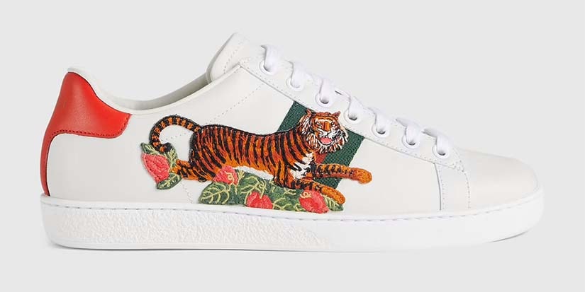 Ace Tiger Gucci Shoes For Men Tiger Gucci Black GG Supreme Canvas Tiger Print Ace Sneakers Size 42 main image 0