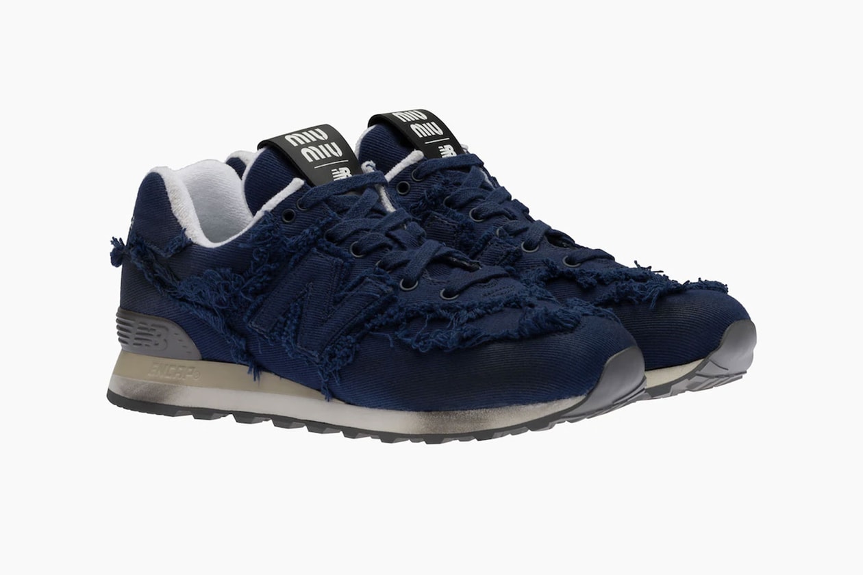 Miu Miu New Balance NB 574 Collaboration Denim Gomezs Preorder Release Where to buy Price