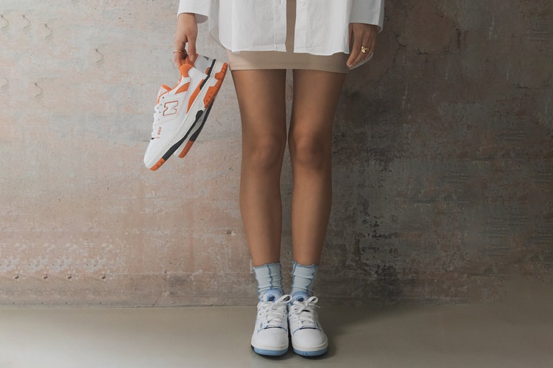 New Balance 550 UNC Baby Blue White Sneakers Footwear Kicks Shoes Varsity Orange