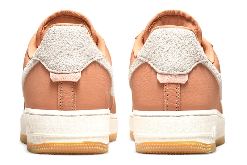 Nike Air Force 1 Craft Sneakers Beige Gum Price Release Date Heel Suede