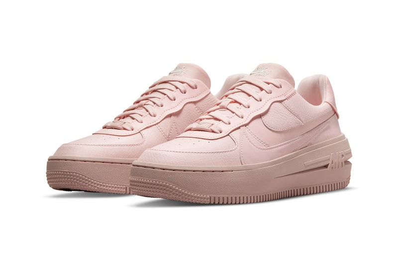 Nike Pink Air Force 1 PLT.AF.ORM Womens Sneakers Footwear Shoes Kicks Lateral