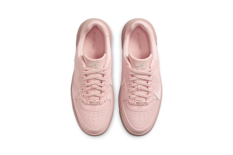 Nike Pink Air Force 1 PLT.AF.ORM Womens Sneakers Footwear Shoes Kicks Aerial Top View Insole