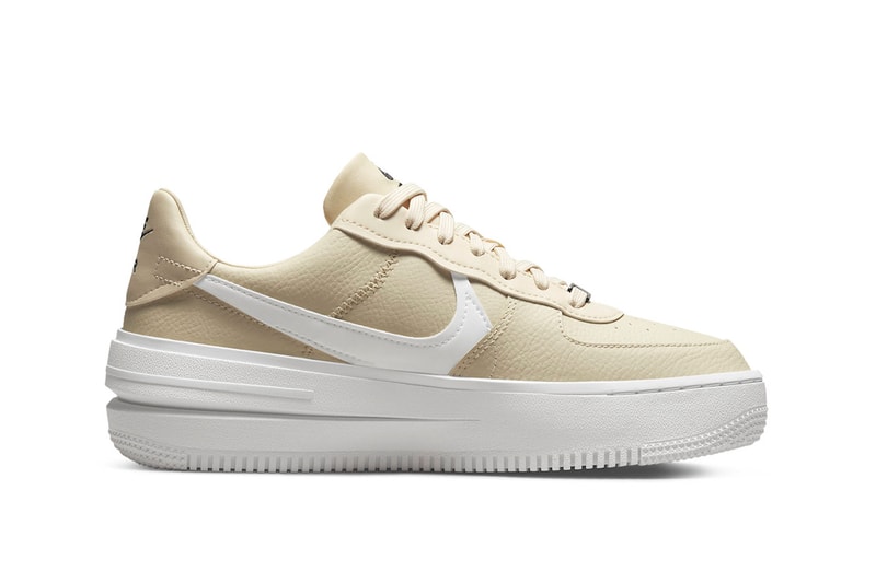 Nike Air Force 1 PLT.AF.ORM Fossil Sneakers White Medial View
