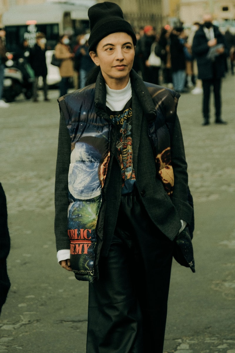 Paris Fashion Week Mens Fall Winter 2022 FW22 Street Style Kanye West Julia Fox