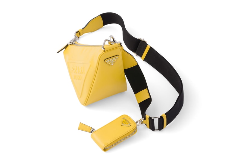 Prada Triangle Bag Logo Yellow Mango