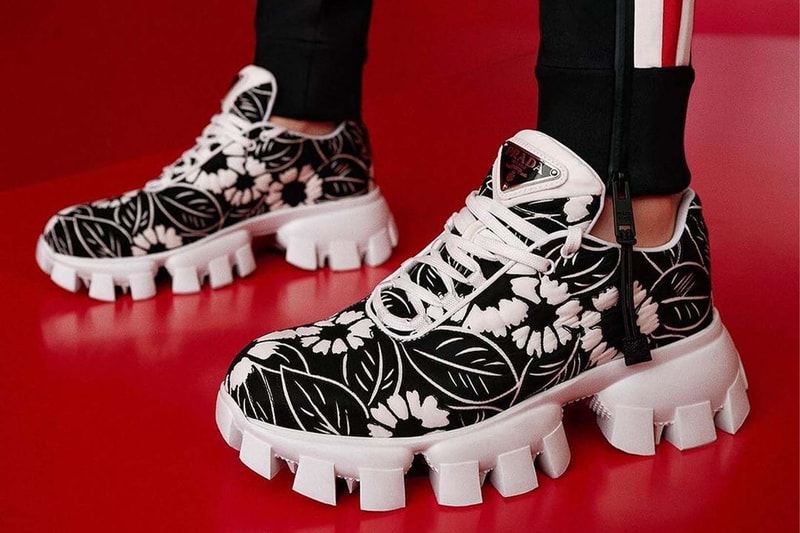 Prada Printed Nylon Sneaker Floral Black White Price Release Date