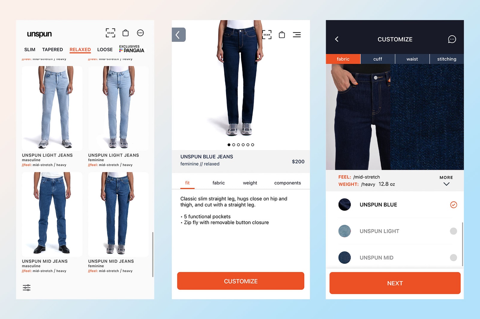 unspun Customized Jeans Denim 3D Body Scanning App Technology Review 