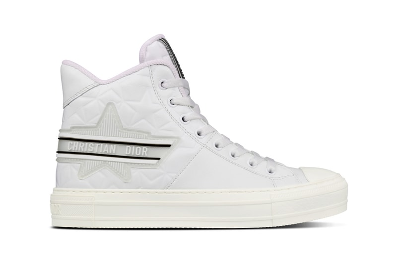 Walk’n’Dior High-Top Star Sneakers White Blue Gold