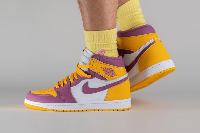 nike air jordan 1 aj1 high og brotherhood purple yellow footwear shoes kicks