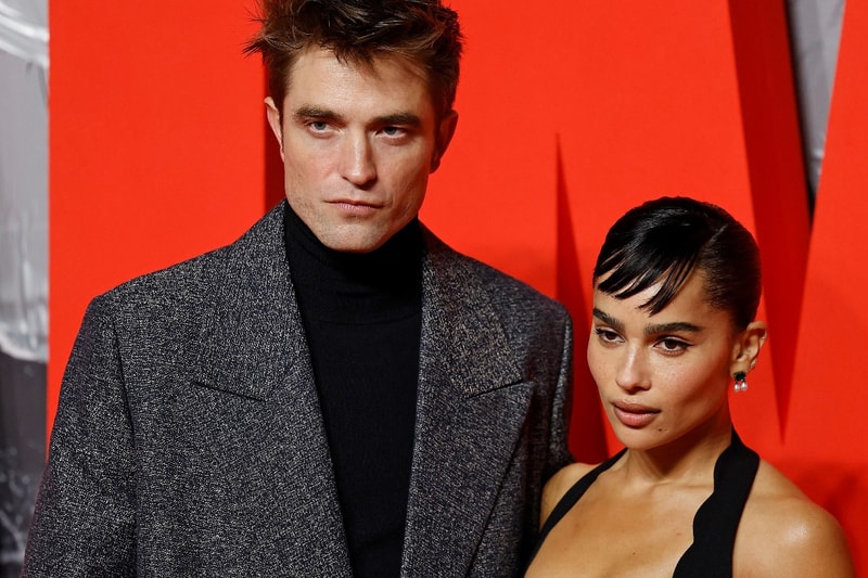 batman london premiere robert pattinson zoe kravitz ysl dress gown turtleneck
