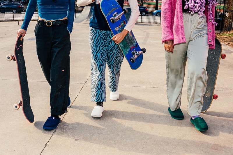 Brunch New York IRL Campaign Slippers Footwear l’Essentiel Release Info Sk8tebabes Green White Blue Close-Up