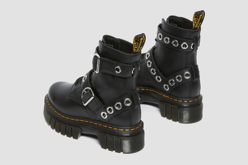Dr. Martens Audrick Hardware Platform Boots Back Heel Straps