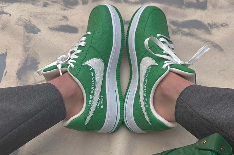 Gigi Hadid Louis Vuitton Virgil Abloh Nike Air Force 1 Low Green