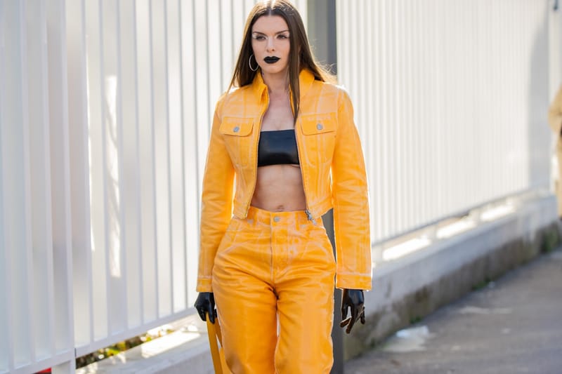 Julia Fox Rocks a Bold Lip and Diesel Pantaboots for Milan Fashion Week