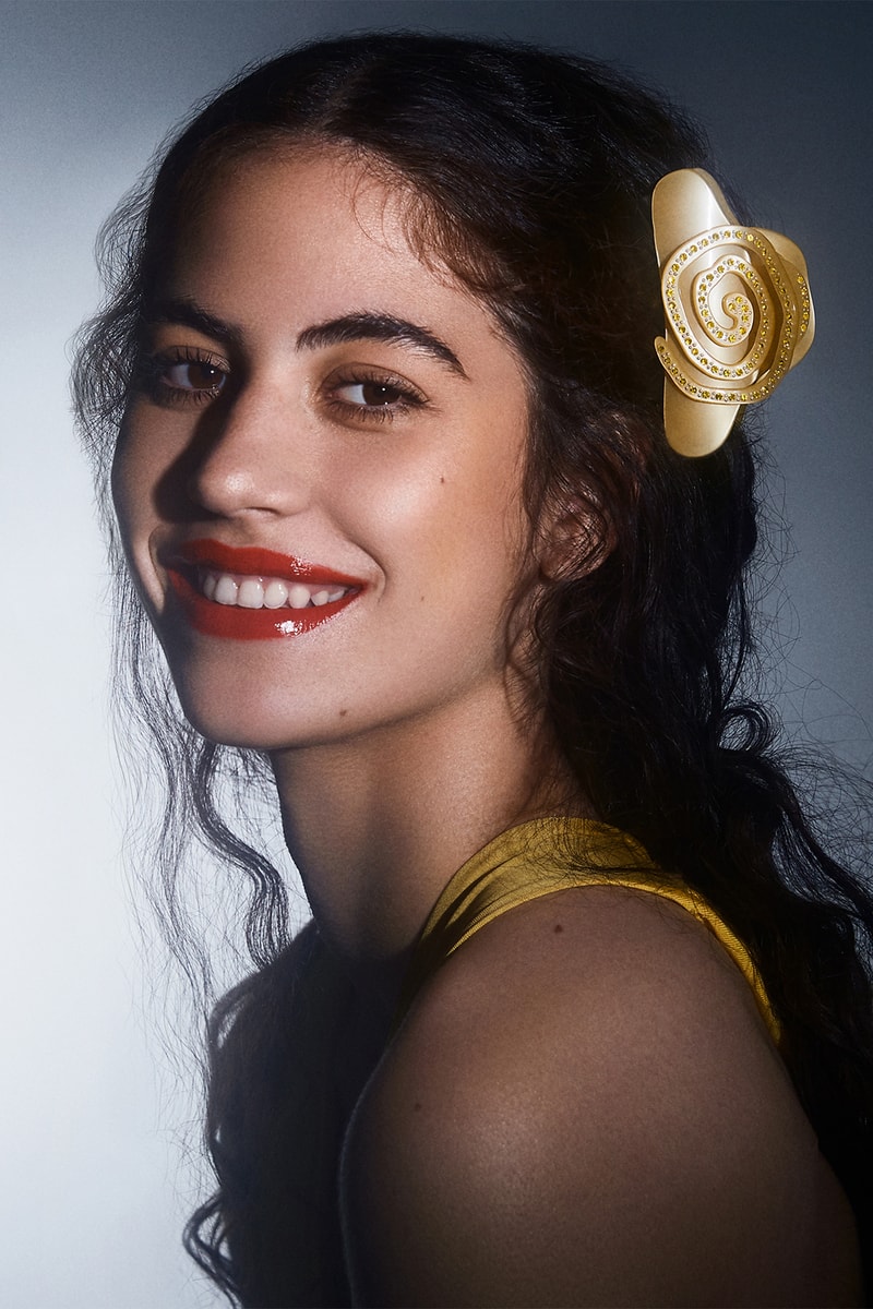 Katya Hair Accessories Claw Clips Lookbook Kate Iorga Yellow Rose