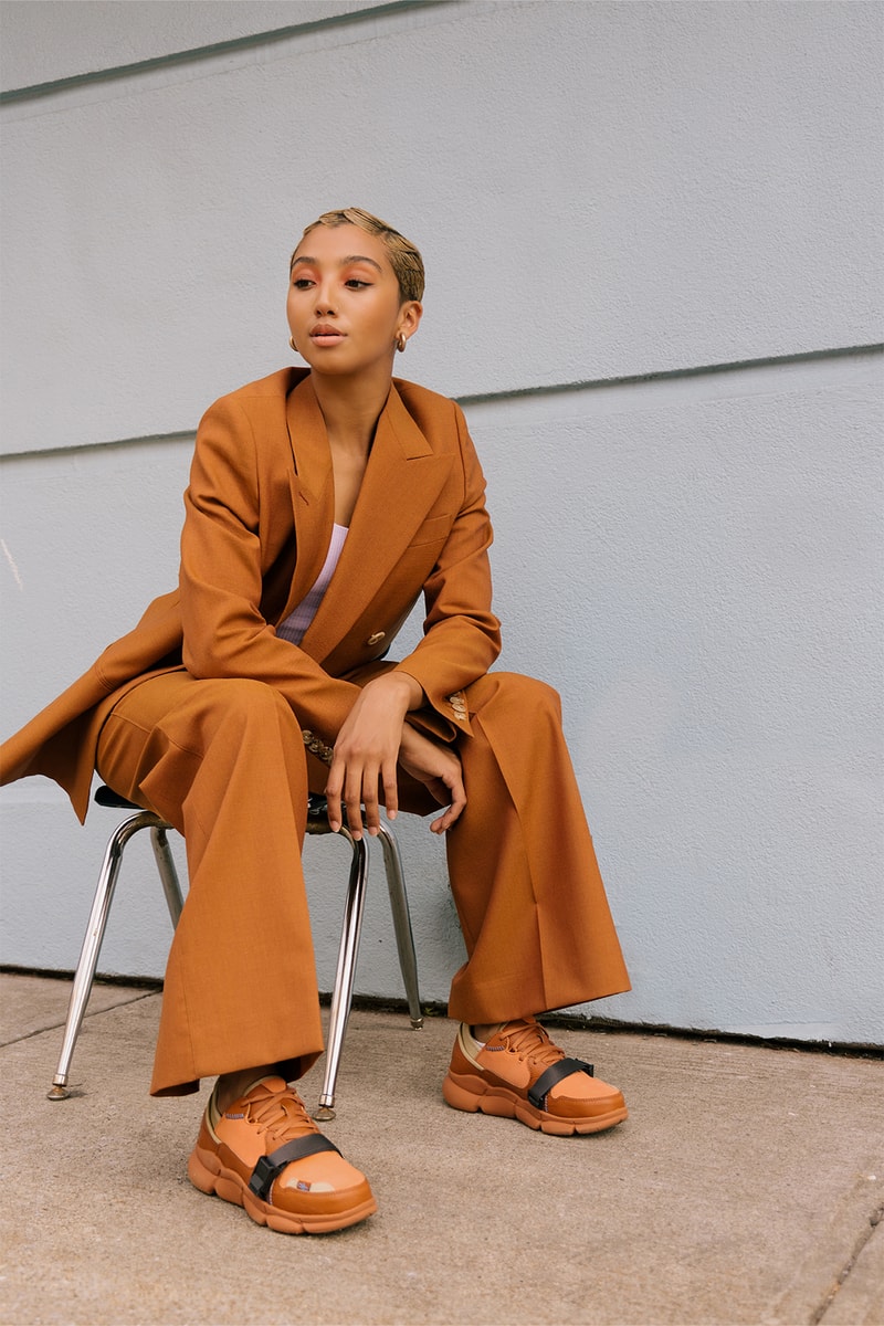 Lilith NYC Caudal Lure Sneakers Amberlou Brick Model Shot