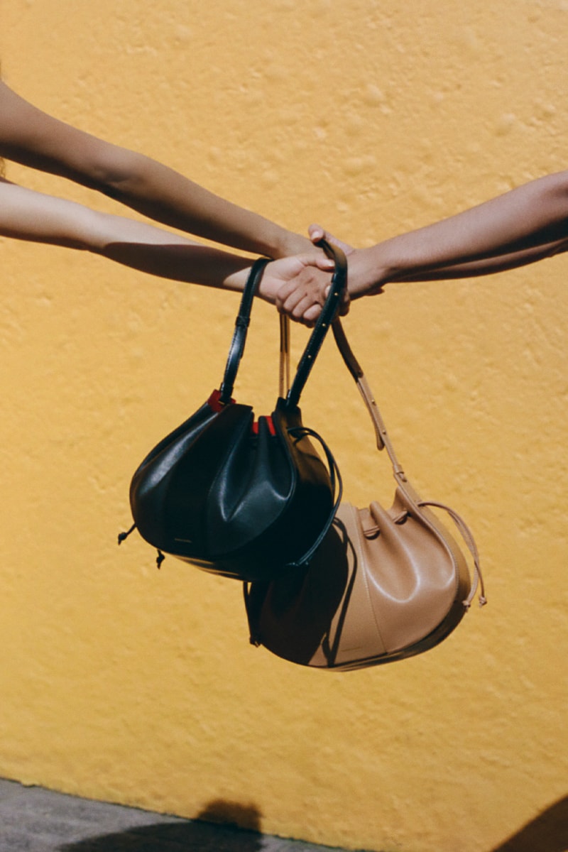 Mansur Gavriel Large Lilium Bag Latest Handbags Lily Flower Inspired Black/Flamma Caramel