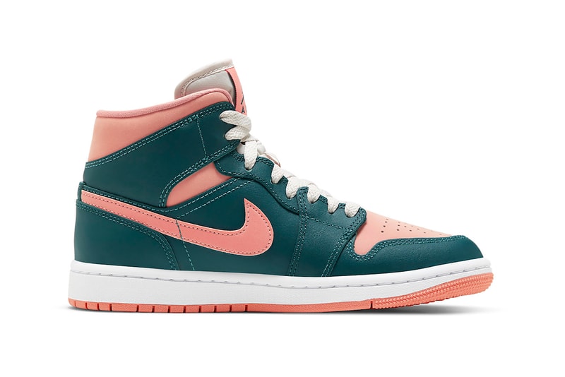 Nike Womens Air Jordan 1 Mid AJ1 Dark Teal Green Sneakers Footwear Shoes Kicks