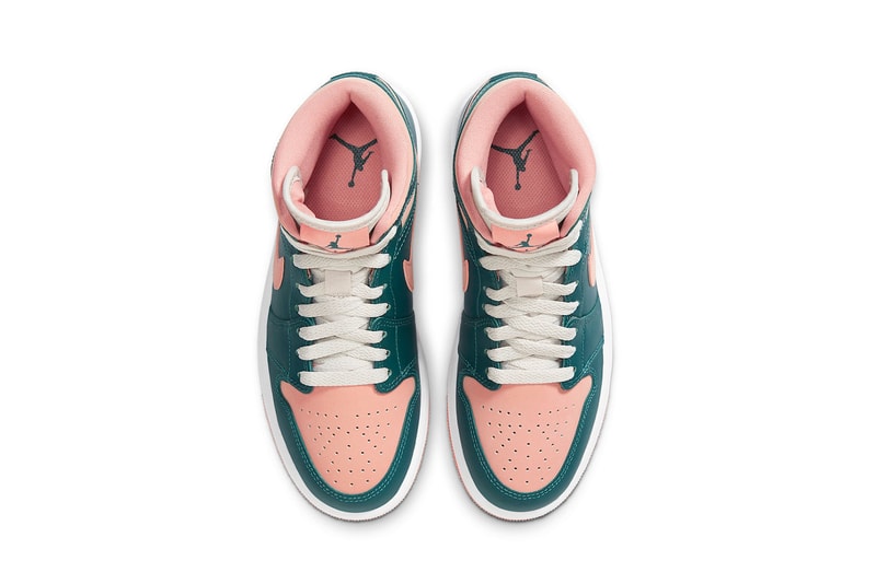 Nike Womens Air Jordan 1 Mid AJ1 Dark Teal Green Sneakers Footwear Shoes Kicks