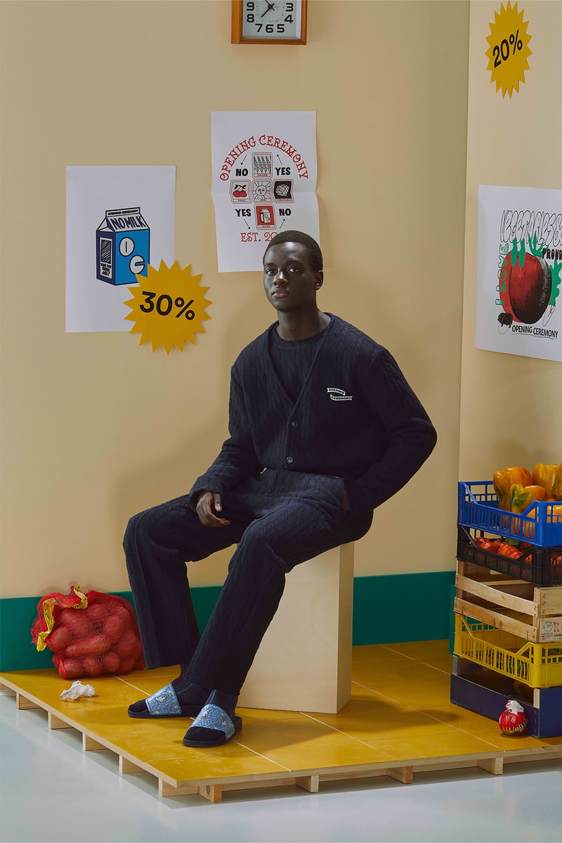 Opening Ceremony Dickies Fall Winter Collaborations 20th Anniversary Outerwear Food Cardigan Blue