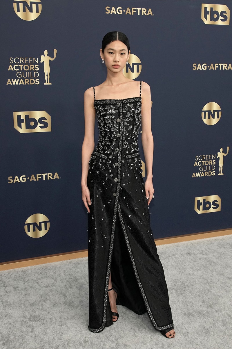 Hoyeon Jung 28th SAG Awards Red Carpet Louis Vuitton Outfit Dress Squid Game 
