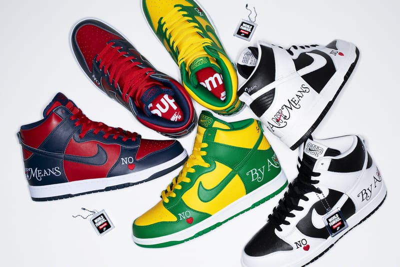 Take an Official Look at Supreme x Nike's "By Any Means" Dunk Highs