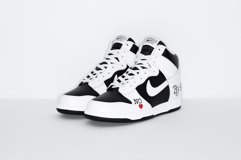 Supreme Nike Dunk High Sneakers Collaboration White Black