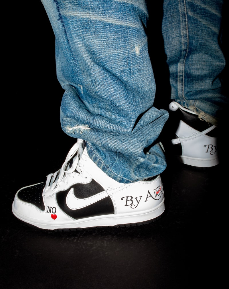 Supreme Nike Dunk High Sneakers Collaboration White Black